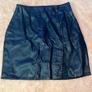 Black faux leather skirt